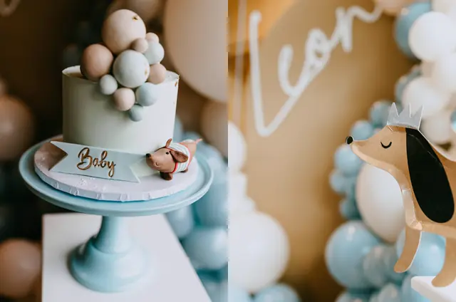 Tort i dekoracje na baby shower